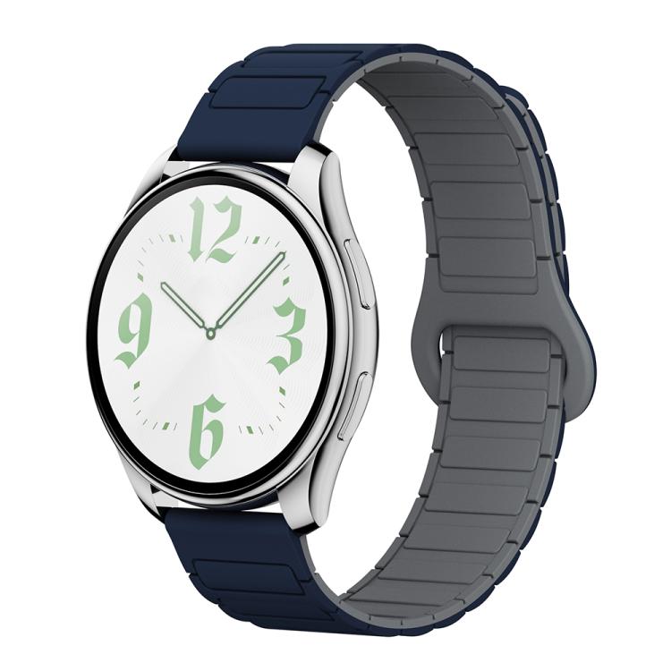 xDfind Reverse Buckle Tri-beads Magnetic Silicone Watch Band, 22mm