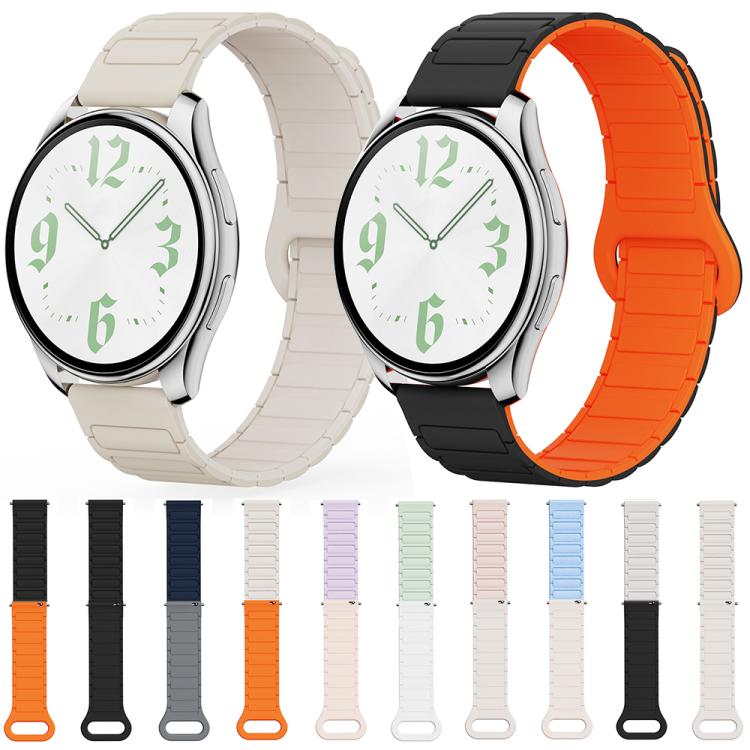 xDfind Reverse Buckle Tri-beads Magnetic Silicone Watch Band, 20mm