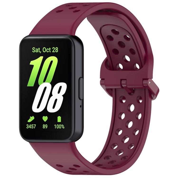 xDfind Colorful Buckle Solid Color Breathable Silicone Watch Band, For Samsung Galaxy Fit3