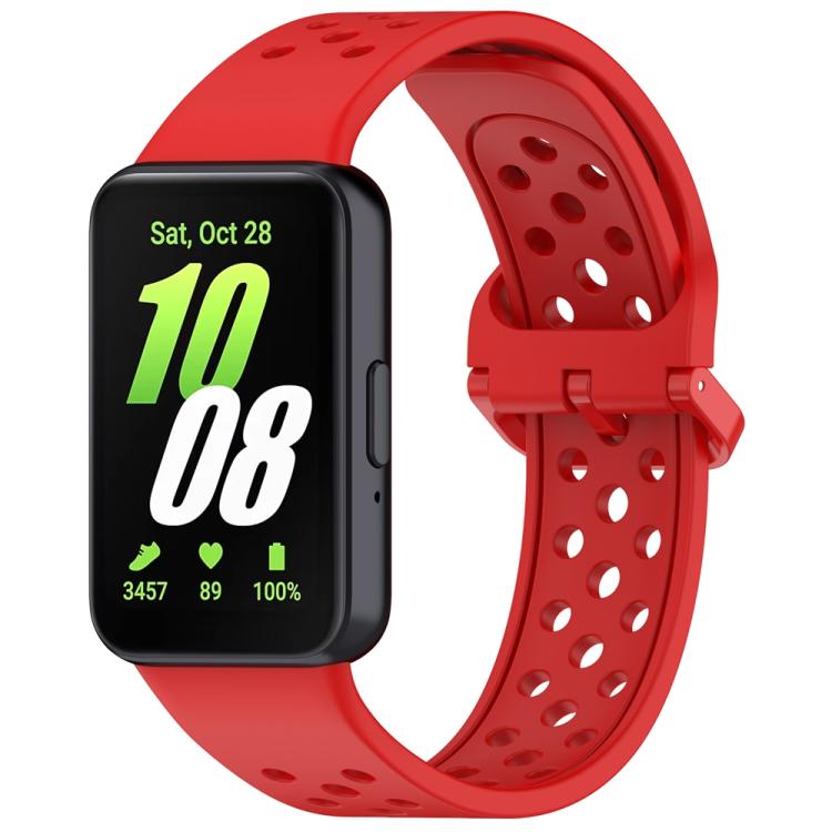 xDfind Colorful Buckle Solid Color Breathable Silicone Watch Band, For Samsung Galaxy Fit3