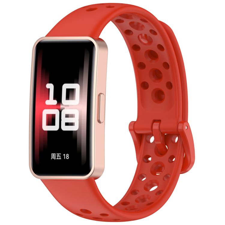 xDfind Hole Style Breathable Silicone Watch Band, For Huawei Band 10 / 9 / 8
