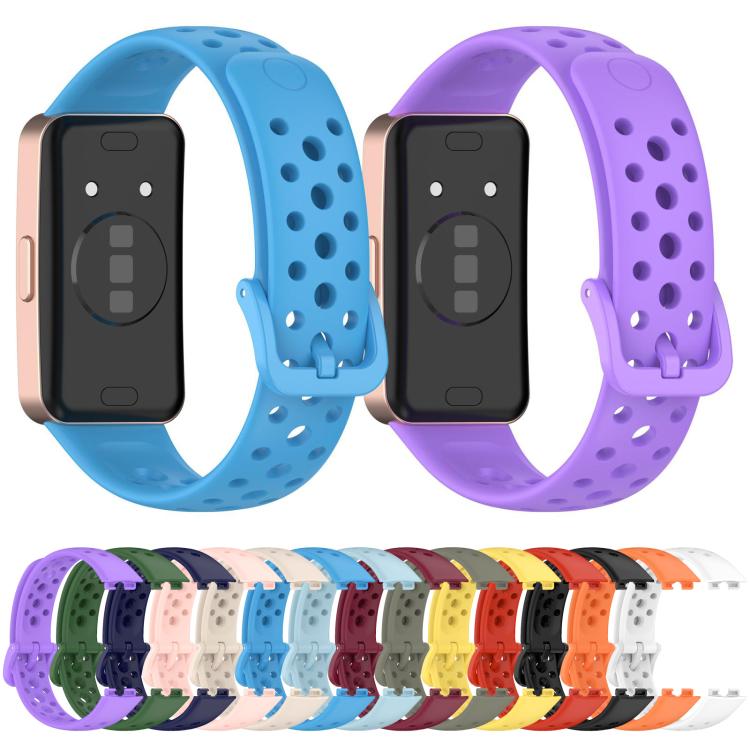 xDfind Hole Style Breathable Silicone Watch Band, For Huawei Band 10 / 9 / 8