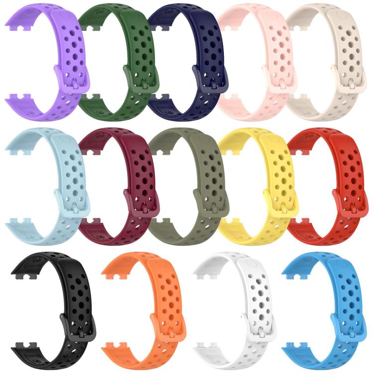 xDfind Hole Style Breathable Silicone Watch Band, For Huawei Band 10 / 9 / 8
