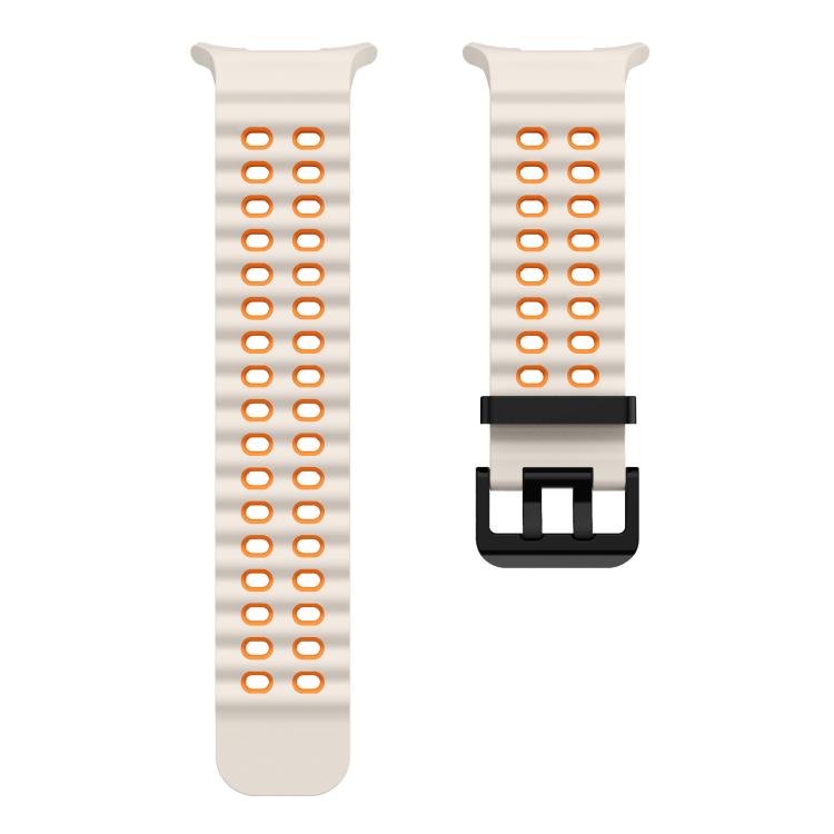 xDfind Black Buckle Ocean Two Color Dual-row Hole Silicone Watch Band, For Samsung Galaxy Watch8 / 8 Classic