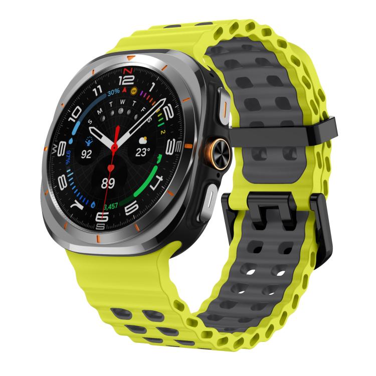 xDfind Black Buckle Ocean Two Color Dual-row Hole Silicone Watch Band, For Samsung Galaxy Watch8 / 8 Classic