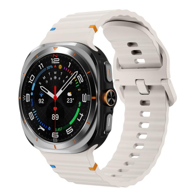 xDfind Wave Stitching Silicone Watch Band, For Samsung Galaxy Watch Ultra 47mm / Ultra 2025