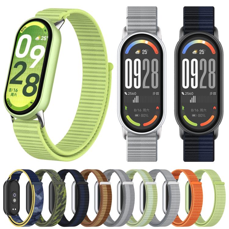 xDfind Metal Connector Nylon Braided Loop Watch Band, For Xiaomi Smart Band 10 / 9 / 8 / NFC