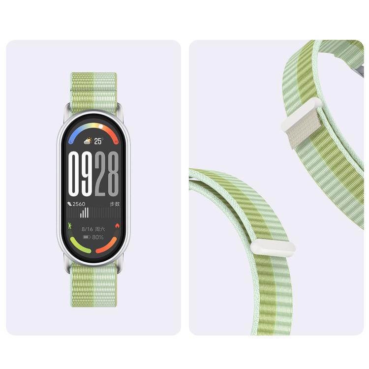 xDfind Metal Connector Nylon Braided Loop Watch Band, For Xiaomi Smart Band 10 / 9 / 8 / NFC