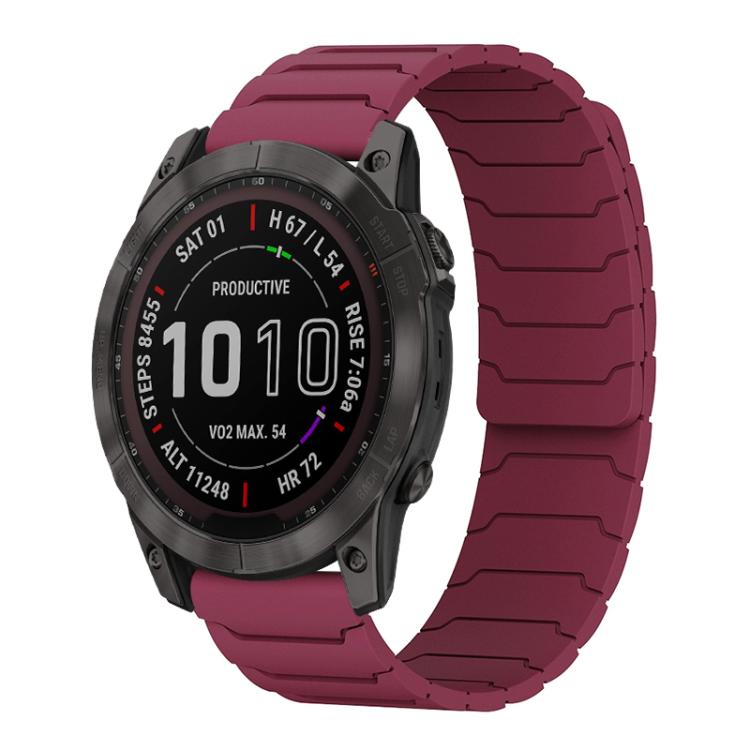 xDfind Magnetic Silicone Watch Band, For Garmin Fenix 8/7X/6X/5X 26mm