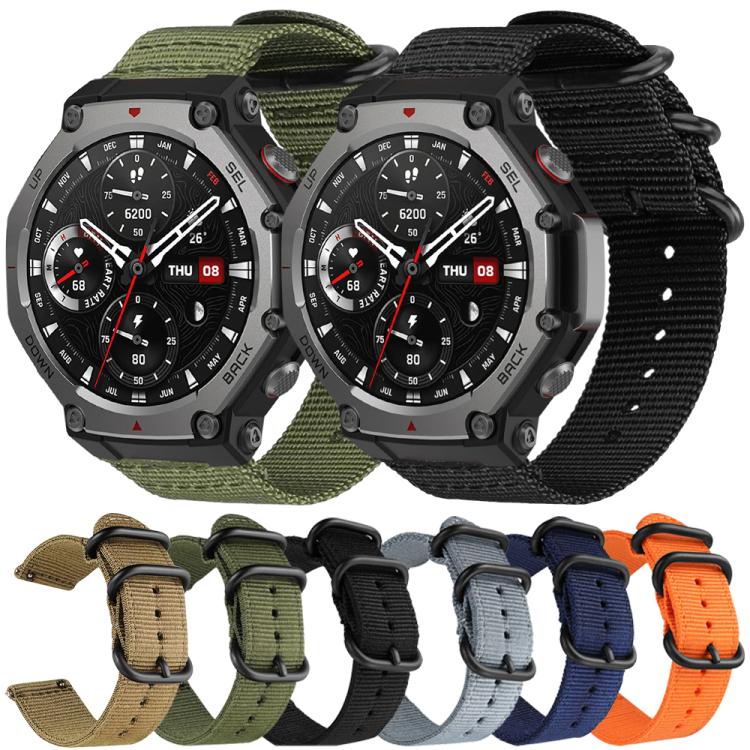 xDfind Ring Buckle Nylon Canvas Watch Band, For Amazfit T-Rex 3