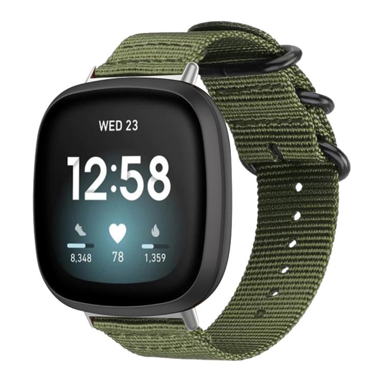 xDfind Ring Buckle Nylon Canvas Watch Band, For Fitbit Versa 4 / 3 / Sense 2 / Sense