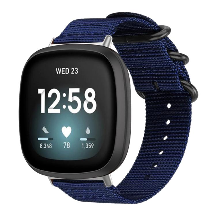 xDfind Ring Buckle Nylon Canvas Watch Band, For Fitbit Versa 4 / 3 / Sense 2 / Sense