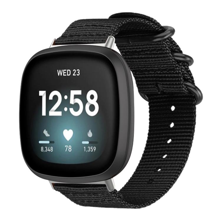 xDfind Ring Buckle Nylon Canvas Watch Band, For Fitbit Versa 4 / 3 / Sense 2 / Sense