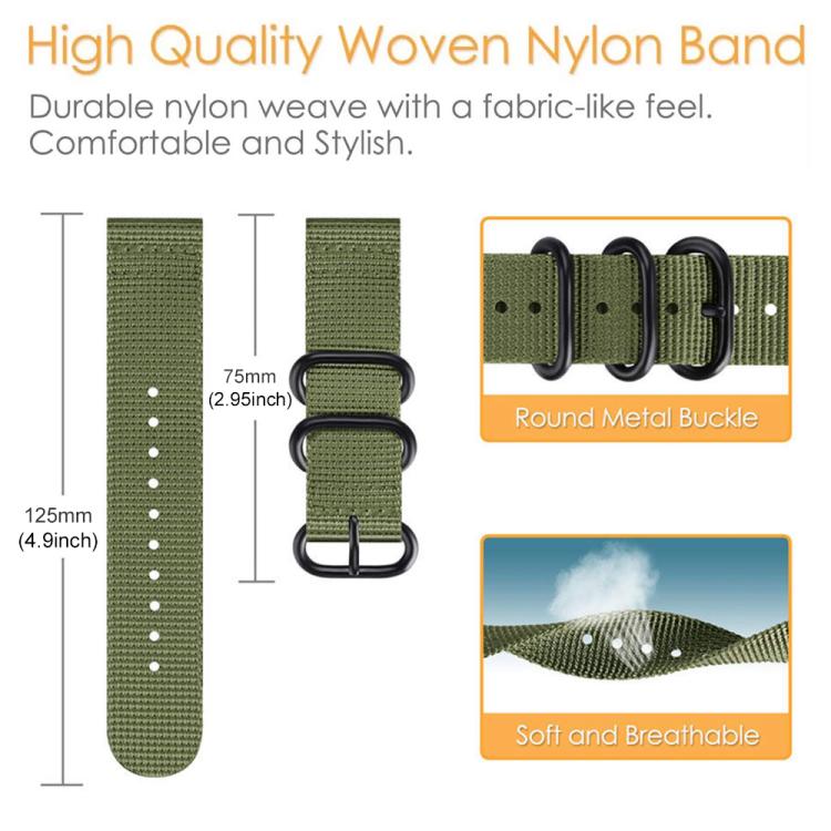 xDfind Ring Buckle Nylon Canvas Watch Band