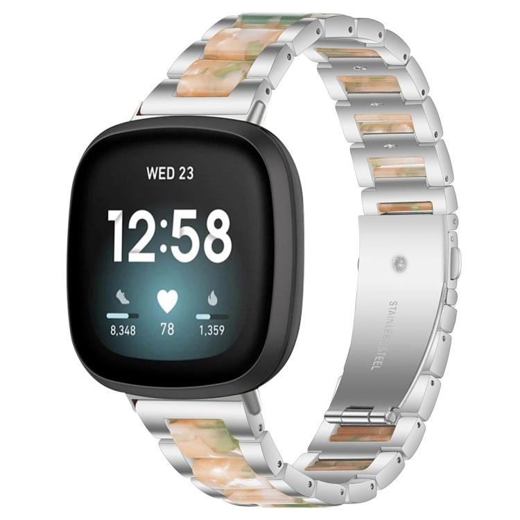 xDfind Three Beads Metal Resin Watch Band, For Fitbit Versa 4 / 3 / Sense 2 / Sense