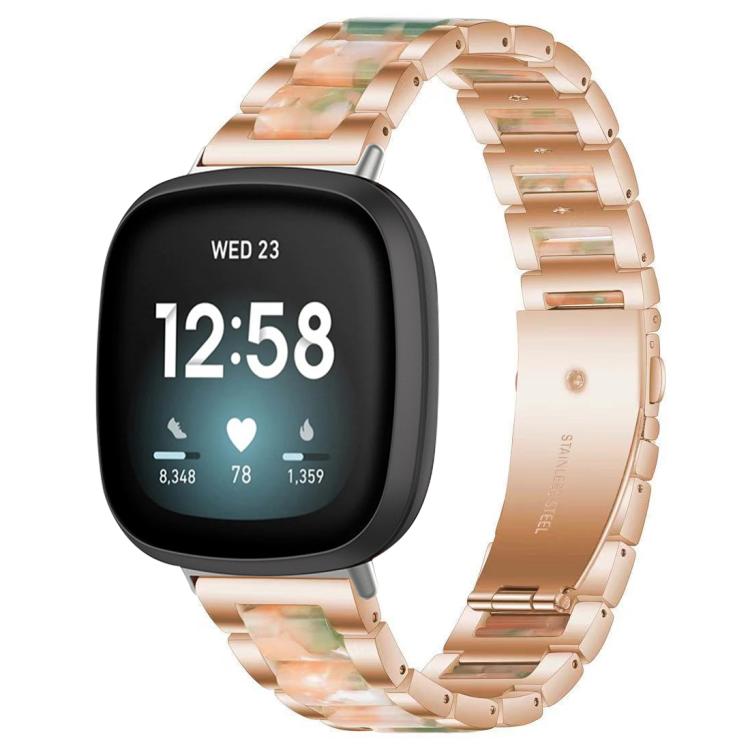 xDfind Three Beads Metal Resin Watch Band, For Fitbit Versa 4 / 3 / Sense 2 / Sense