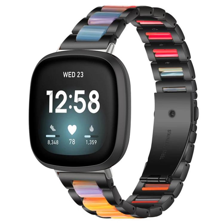 xDfind Three Beads Metal Resin Watch Band, For Fitbit Versa 4 / 3 / Sense 2 / Sense