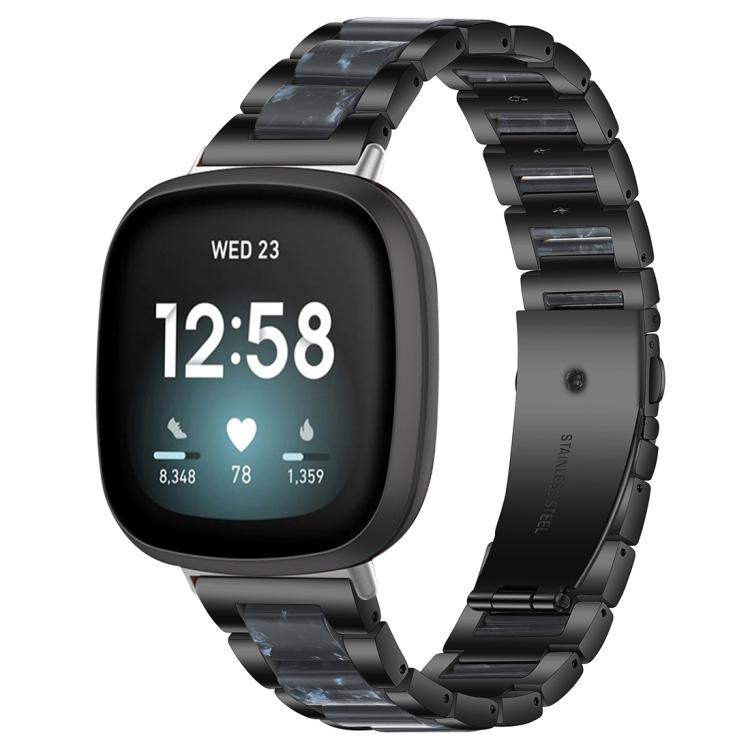 xDfind Three Beads Metal Resin Watch Band, For Fitbit Versa 4 / 3 / Sense 2 / Sense