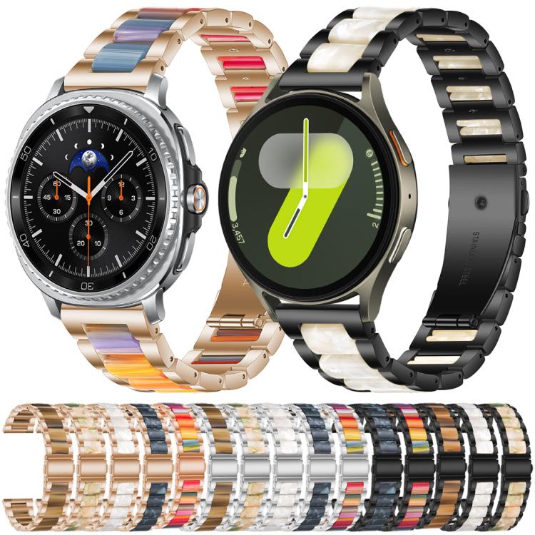 xDfind Three Beads Metal Resin Watch Band, For Samsung Galaxy Watch 7 / 6 / 5 / FE