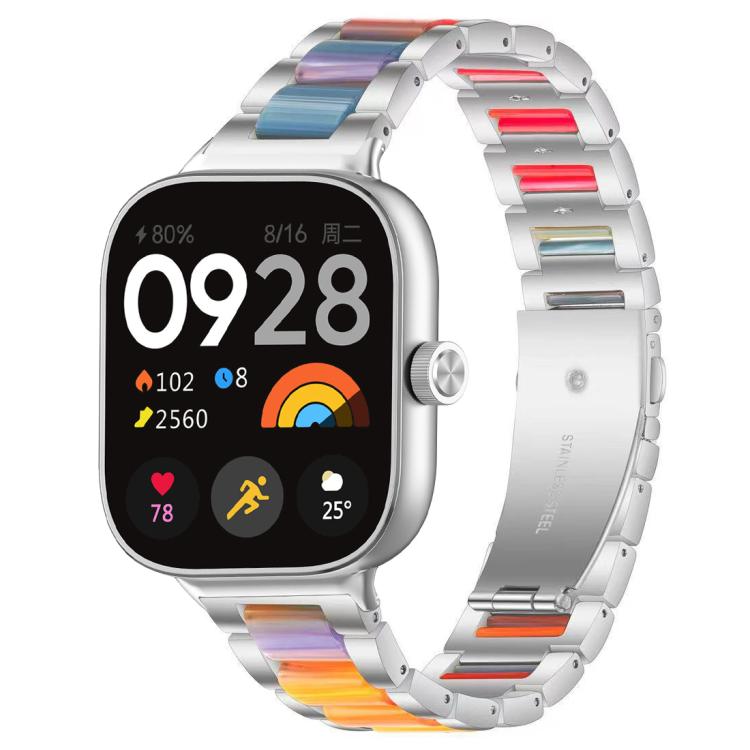 xDfind Three Beads Metal Resin Watch Band, For Redmi Watch6/5/4/Xiaomi Band 9 Pro/8 Pro