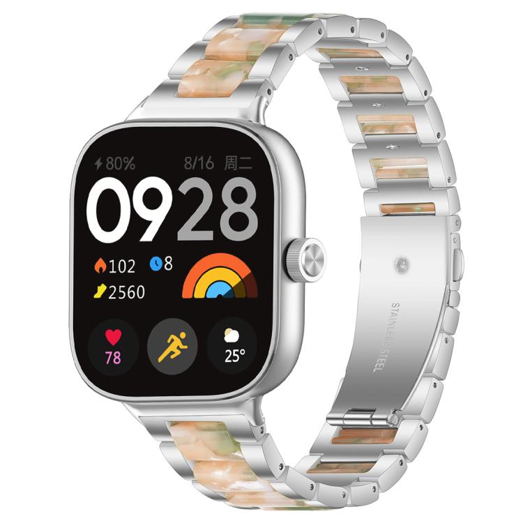 xDfind Three Beads Metal Resin Watch Band, For Redmi Watch6/5/4/Xiaomi Band 9 Pro/8 Pro