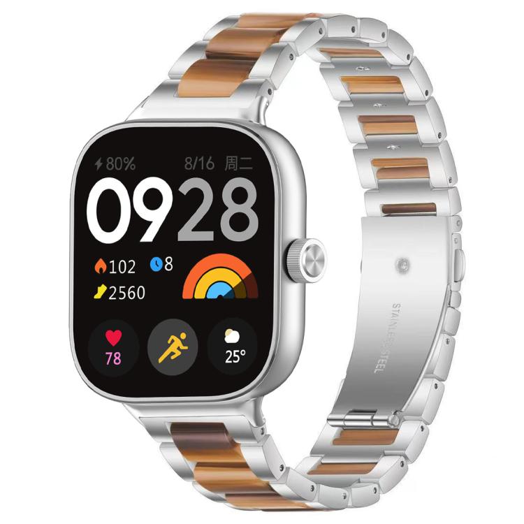 xDfind Three Beads Metal Resin Watch Band, For Redmi Watch6/5/4/Xiaomi Band 9 Pro/8 Pro