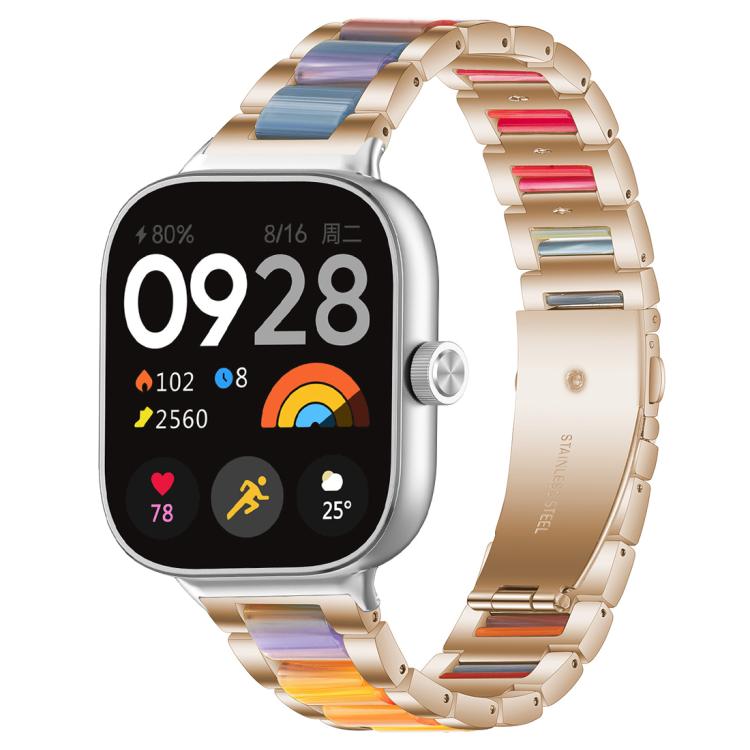 xDfind Three Beads Metal Resin Watch Band, For Redmi Watch6/5/4/Xiaomi Band 9 Pro/8 Pro
