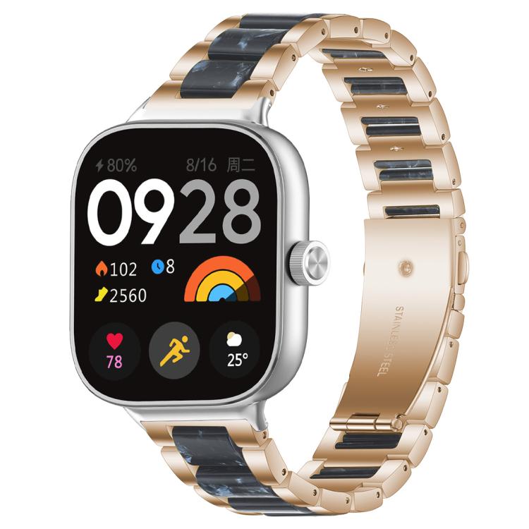 xDfind Three Beads Metal Resin Watch Band, For Redmi Watch6/5/4/Xiaomi Band 9 Pro/8 Pro