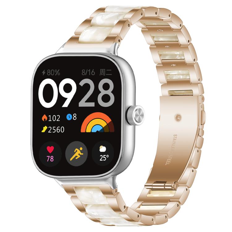xDfind Three Beads Metal Resin Watch Band, For Redmi Watch6/5/4/Xiaomi Band 9 Pro/8 Pro