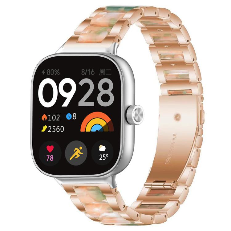 xDfind Three Beads Metal Resin Watch Band, For Redmi Watch6/5/4/Xiaomi Band 9 Pro/8 Pro