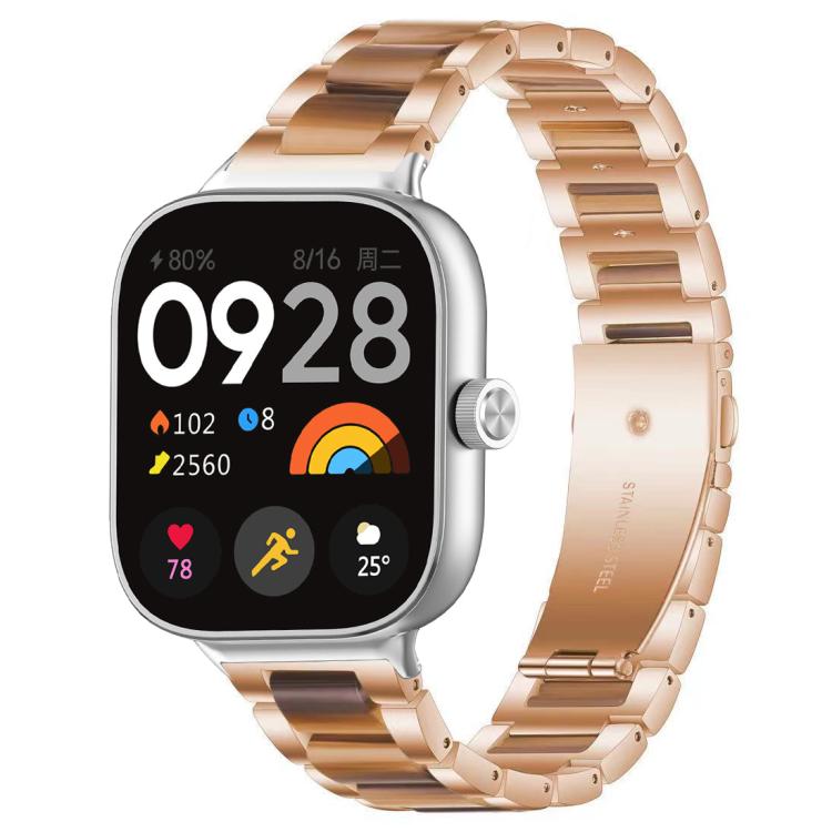 xDfind Three Beads Metal Resin Watch Band, For Redmi Watch6/5/4/Xiaomi Band 9 Pro/8 Pro
