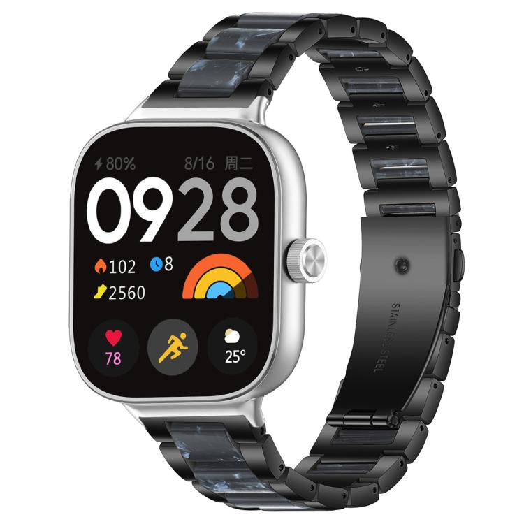 xDfind Three Beads Metal Resin Watch Band, For Redmi Watch6/5/4/Xiaomi Band 9 Pro/8 Pro