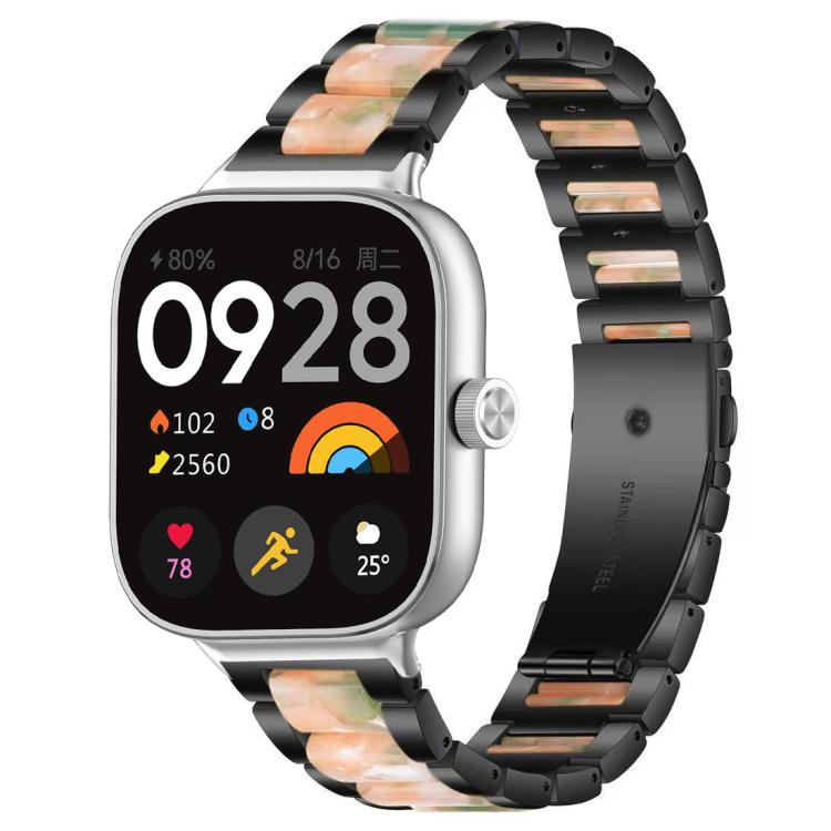 xDfind Three Beads Metal Resin Watch Band, For Redmi Watch6/5/4/Xiaomi Band 9 Pro/8 Pro