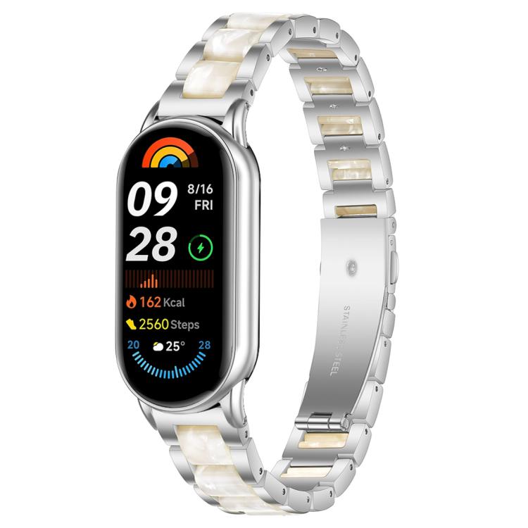 xDfind Three Beads Metal Resin Watch Band, For Xiaomi Smart Band 10 / 9 / 8