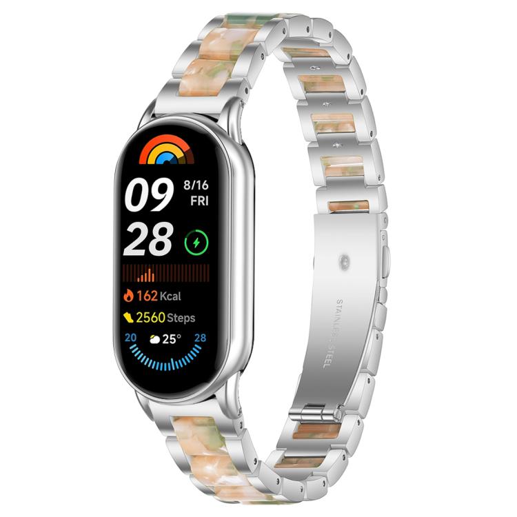 xDfind Three Beads Metal Resin Watch Band, For Xiaomi Smart Band 10 / 9 / 8