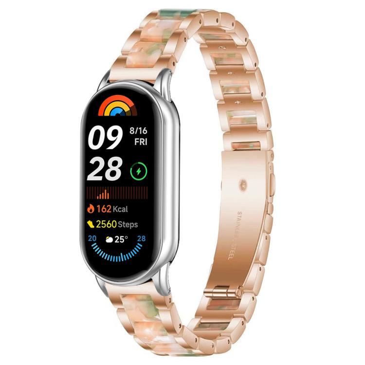 xDfind Three Beads Metal Resin Watch Band, For Xiaomi Smart Band 10 / 9 / 8