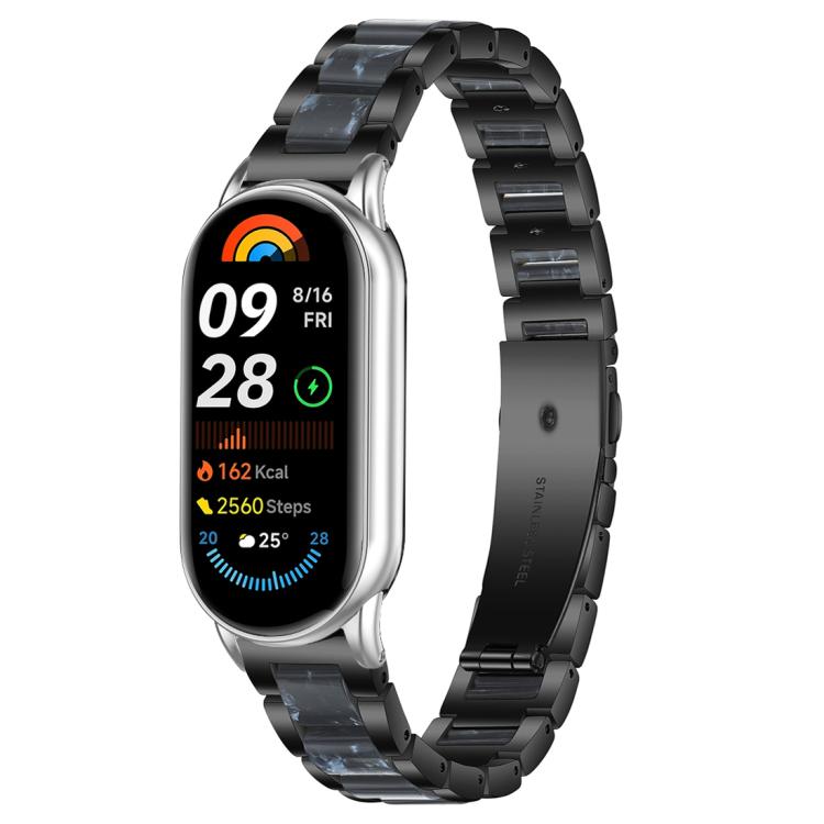 xDfind Three Beads Metal Resin Watch Band, For Xiaomi Smart Band 10 / 9 / 8