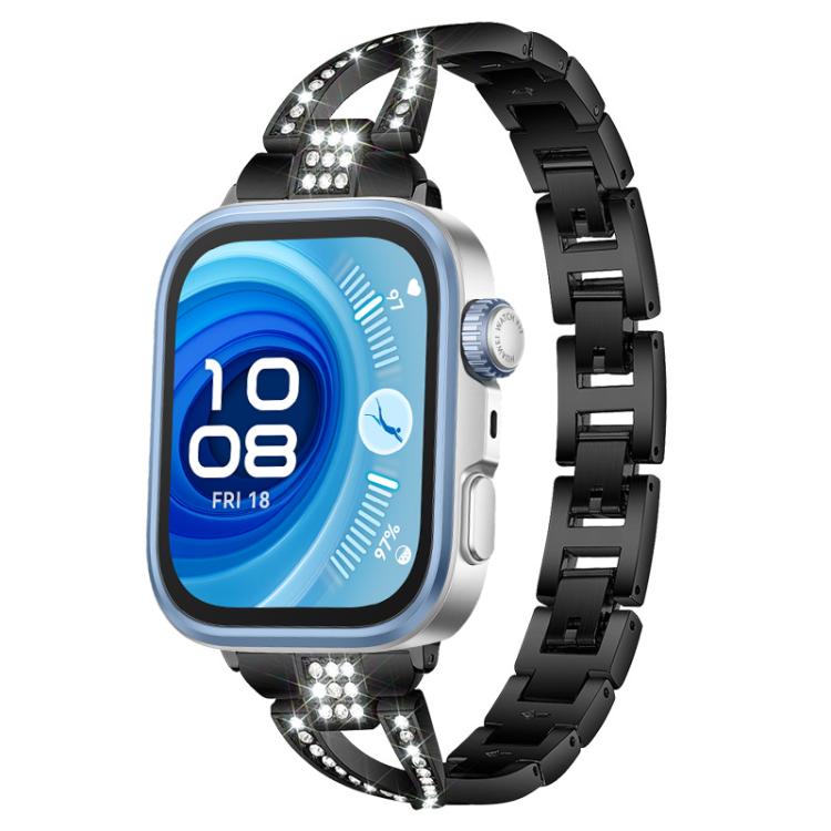 xDfind X-Shaped Single Row Diamond Metal Watch Band