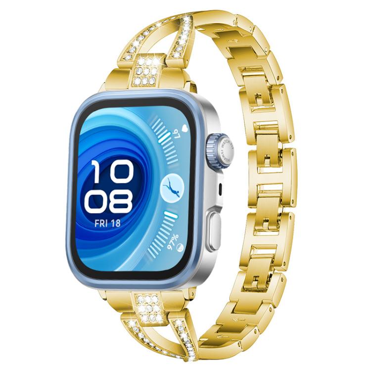 xDfind X-Shaped Single Row Diamond Metal Watch Band