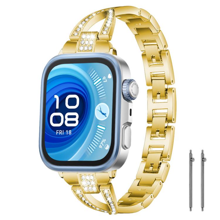 xDfind X-Shaped Single Row Diamond Metal Watch Band