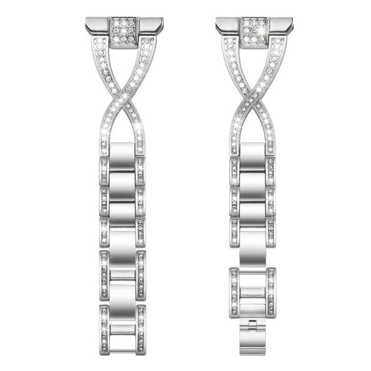 xDfind X-Shaped Single Row Diamond Metal Watch Band