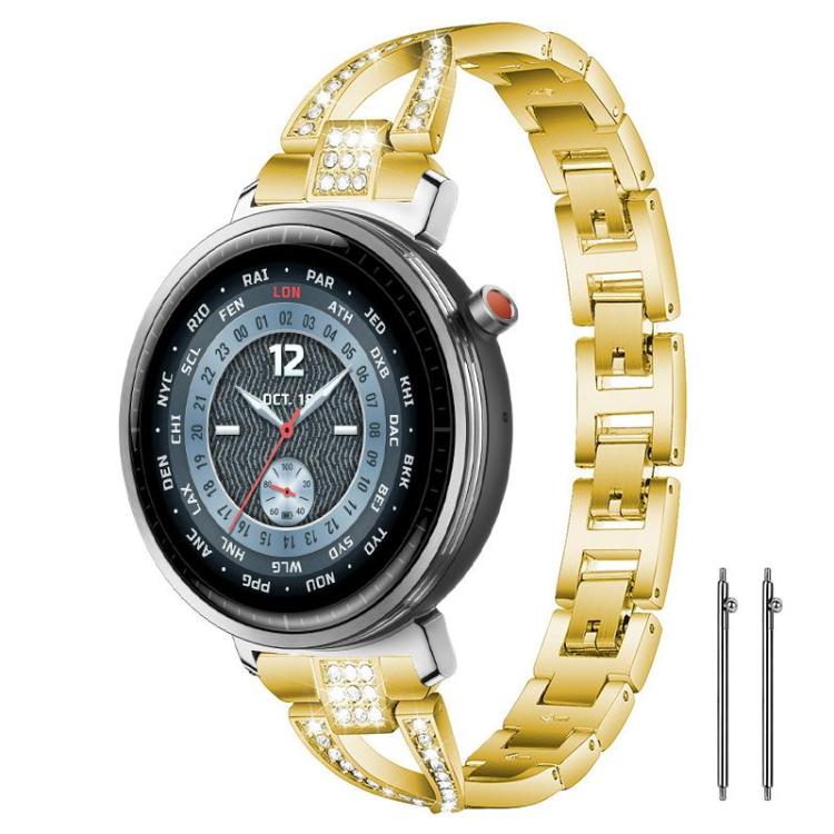 xDfind X-Shaped Single Row Diamond Metal Watch Band, 18mm