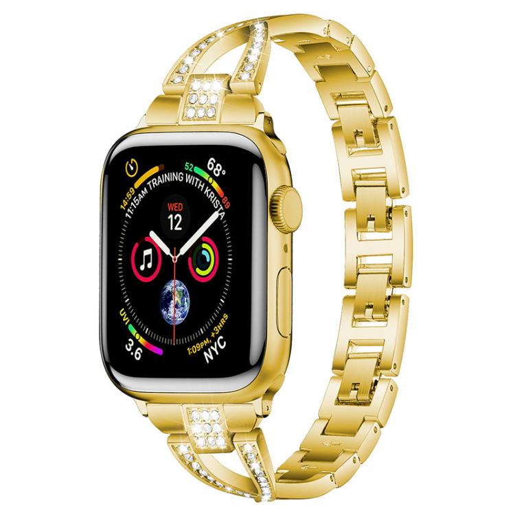 xDfind X-Shaped Single Row Diamond Metal Watch Band, For Apple Watch 42 / 44 / 45 / 46 / 49mm