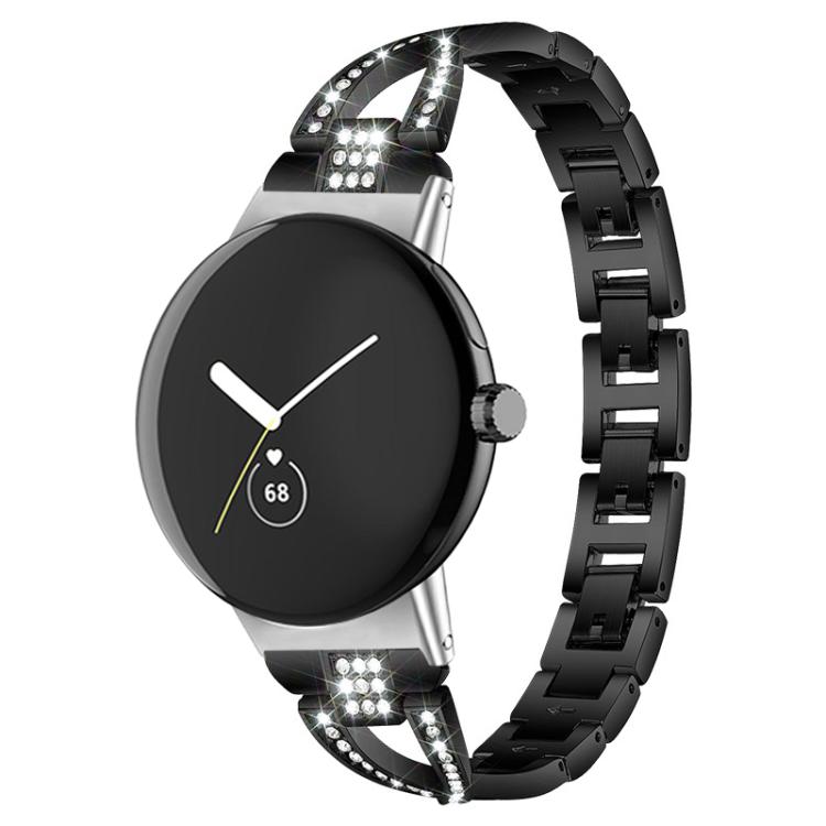 xDfind X-Shaped Single Row Diamond Metal Watch Band