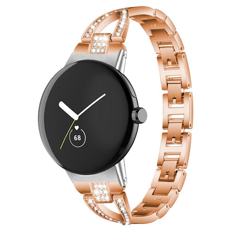 xDfind X-Shaped Single Row Diamond Metal Watch Band