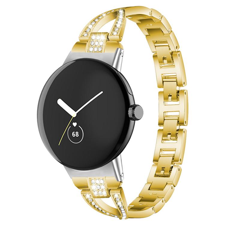 xDfind X-Shaped Single Row Diamond Metal Watch Band