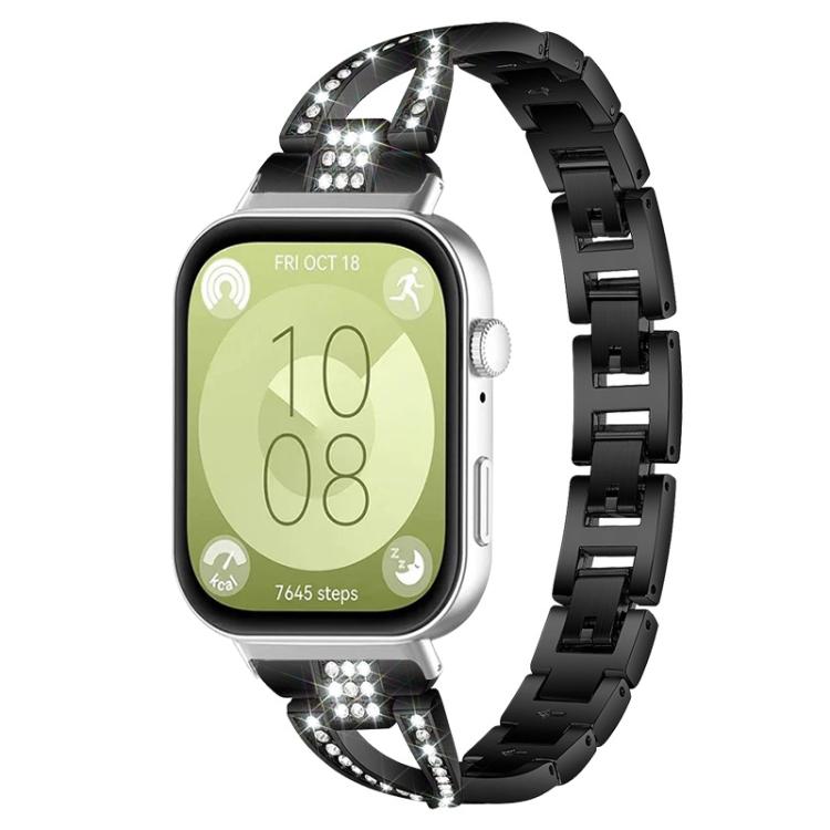 xDfind X-Shaped Single Row Diamond Metal Watch Band