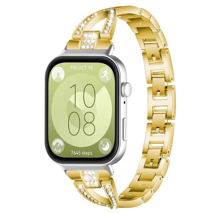 xDfind X-Shaped Single Row Diamond Metal Watch Band
