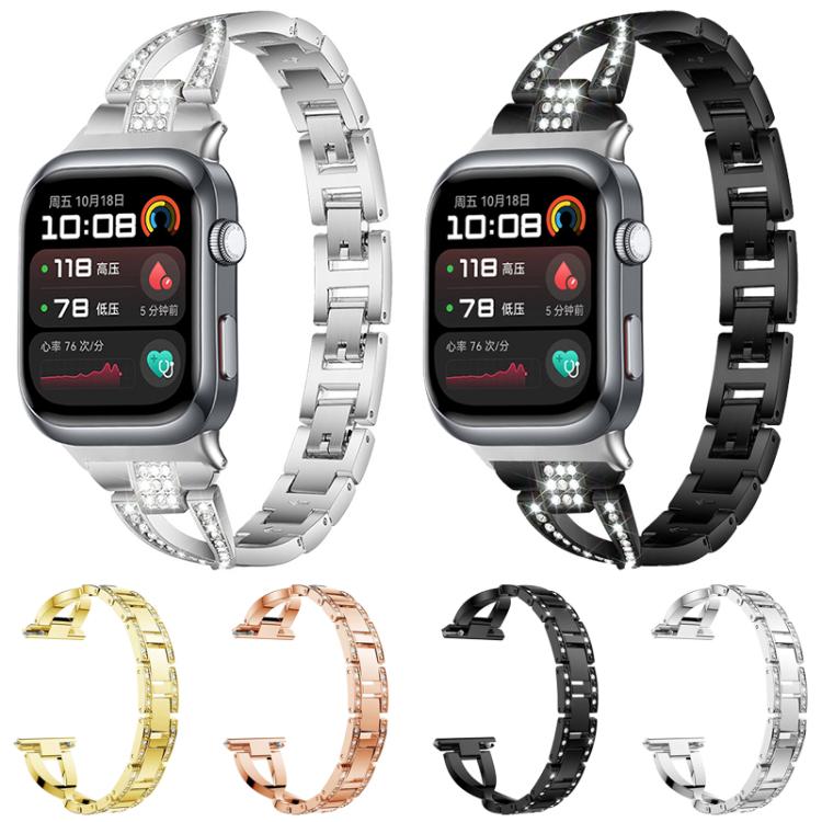 xDfind X-Shaped Single Row Diamond Metal Watch Band, For Huawei Watch Fit4 / Fit4 Pro / Fit3