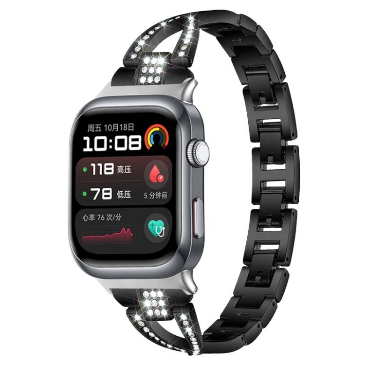 xDfind X-Shaped Single Row Diamond Metal Watch Band